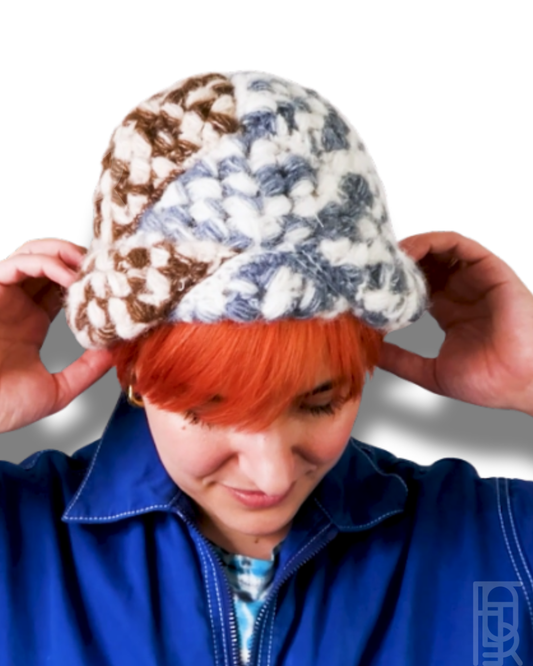 The Crochet Puffed Granny Square Spiral Beanie & Cap - PDF Pattern